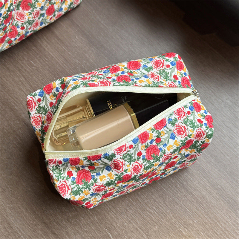 Women's Cosmetics Storage Jacquard Texture Liner Medium Makeup Bag