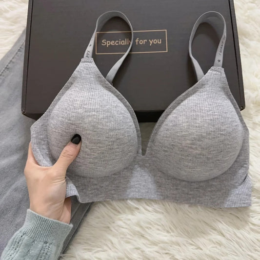 Women's Wireless Push Up Underwear Simple Deep Bras