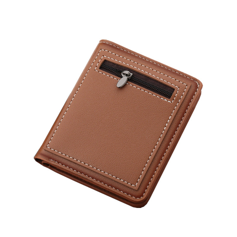 Men's Short With Zipper Design Driving License Men's Wallets