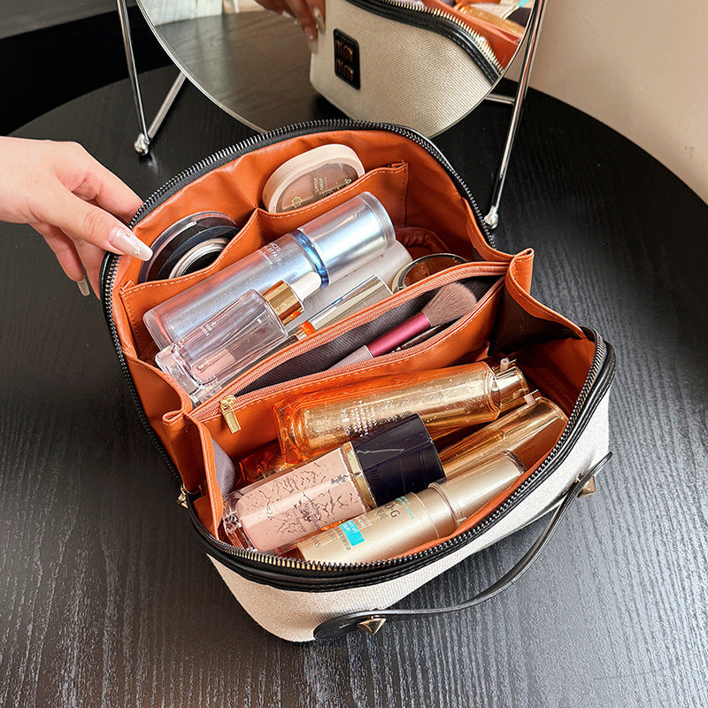Retro Tile Large Capacity Portable Cosmetics Storage High-grade Makeup Bag