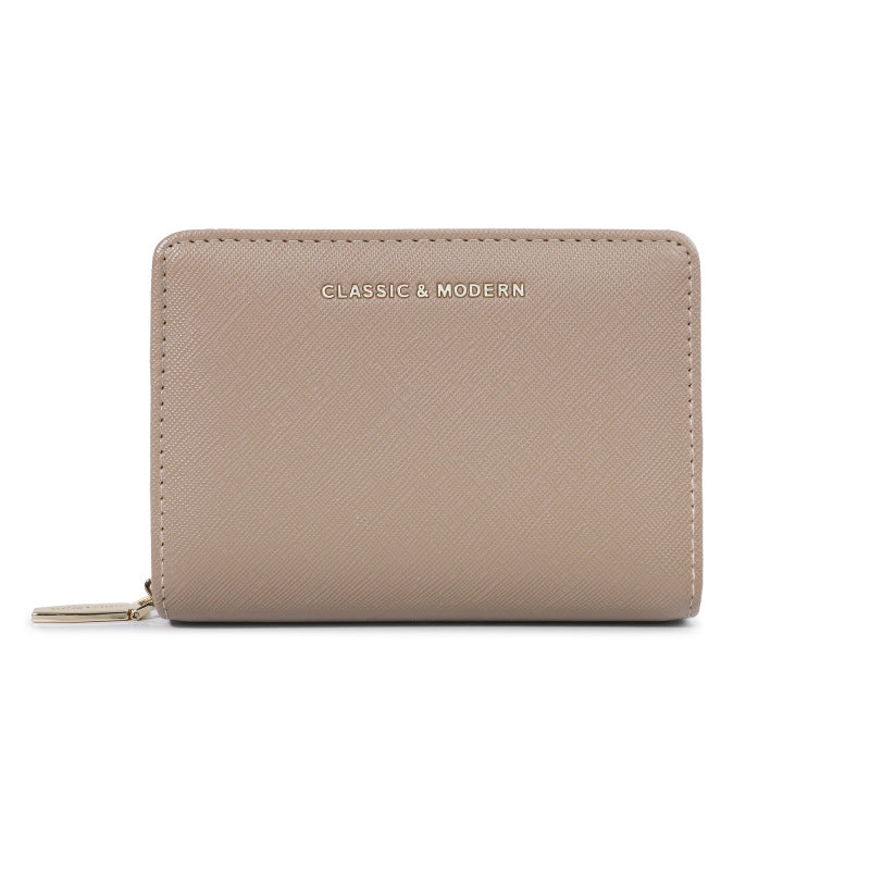Comfortable Women's Cross Pattern Short Simple Ladies Wallet