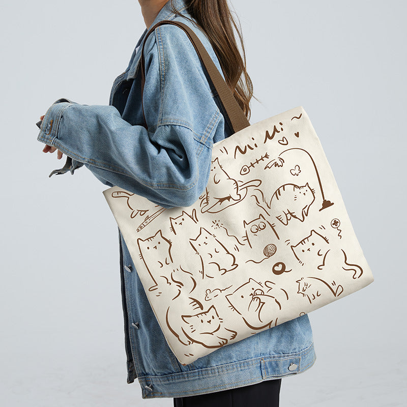 Women's Canvas Large Capacity Korean Style Commuter Women's Shoulder Bag