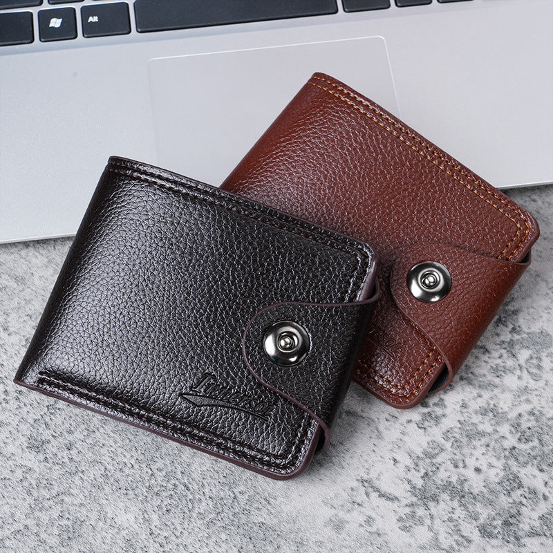 Men's Multiple Slots Man's Short Double Line Men's Wallets