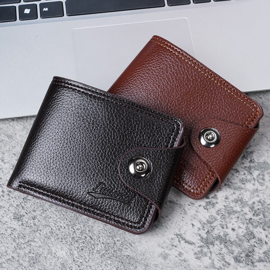Men's Multiple Slots Man's Short Double Line Men's Wallets