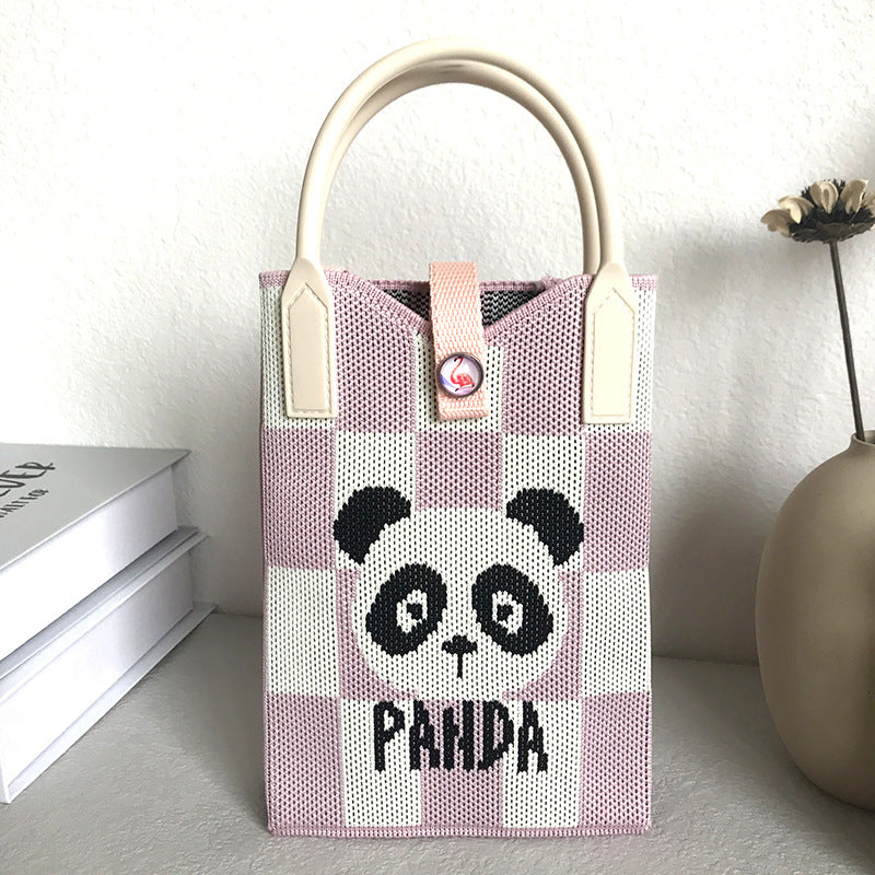 Panda Mobile Knit Personal Leisure Texture Handbags