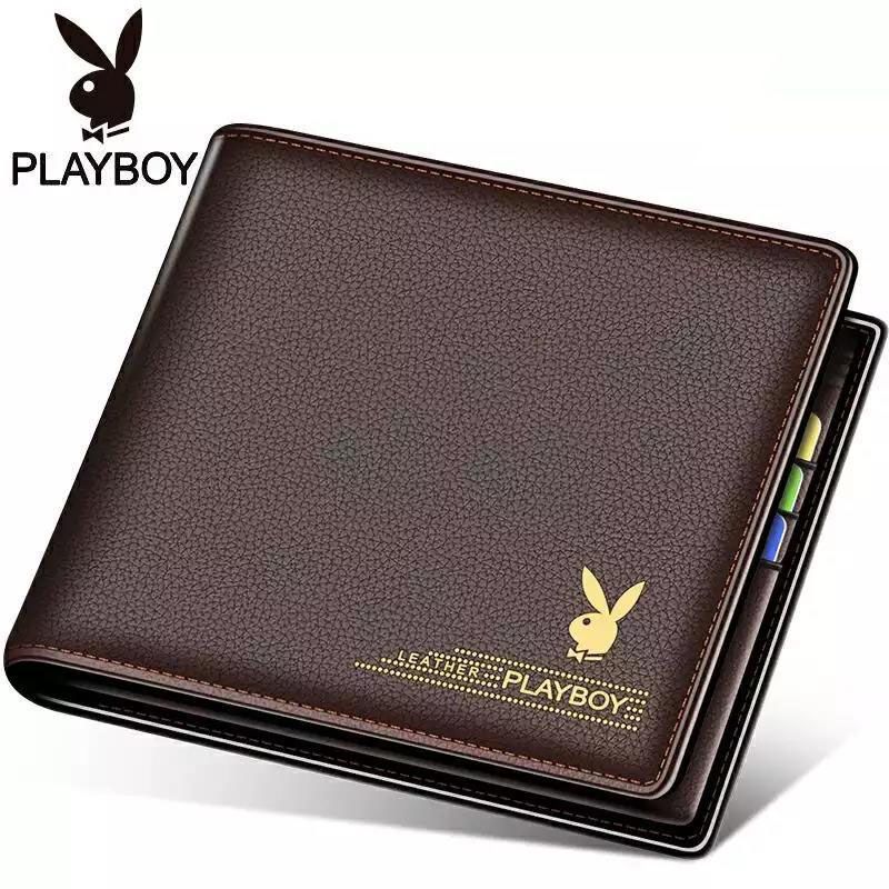 Men's Playboy Authentic Leather Tactile Feel Short Men's Wallets