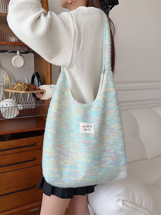 Women's Cute Furry Large Capacity Book Single Shoulder Bags