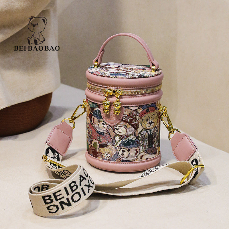 Women's Source Fashion Round Cute Bear Women's Messenger Bag