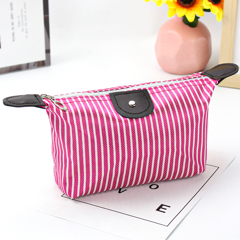 Women's Style Striped Dumplings Dumpling Making Folding Cosmetic Bags