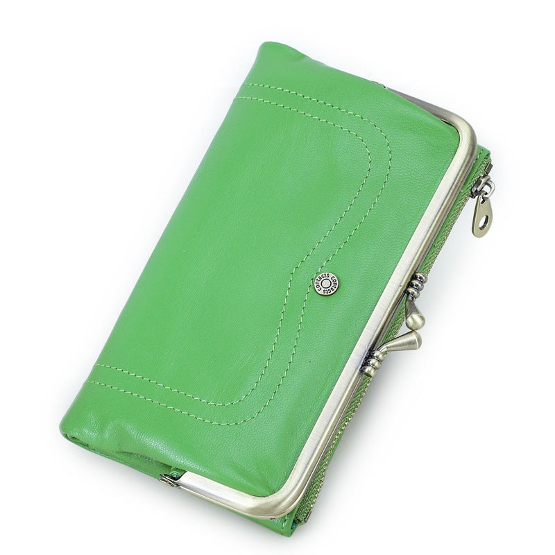Women's Trend Iron Hinge Swiping Large Capacity Ladies Wallet