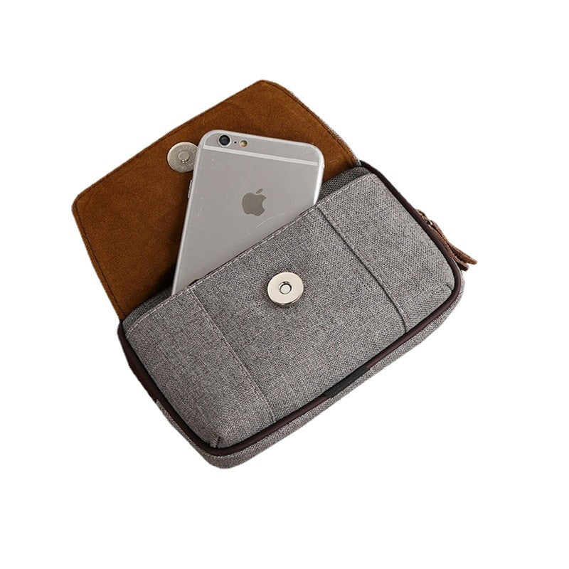 Men's New Attractive Mobile Canvas Business Men's Waist Packs