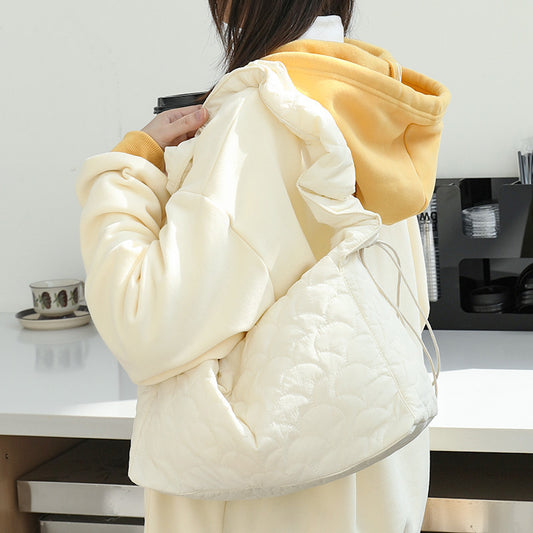 Women's Drawstring Canvas Underarm Fashion Embroidery Thread Bags