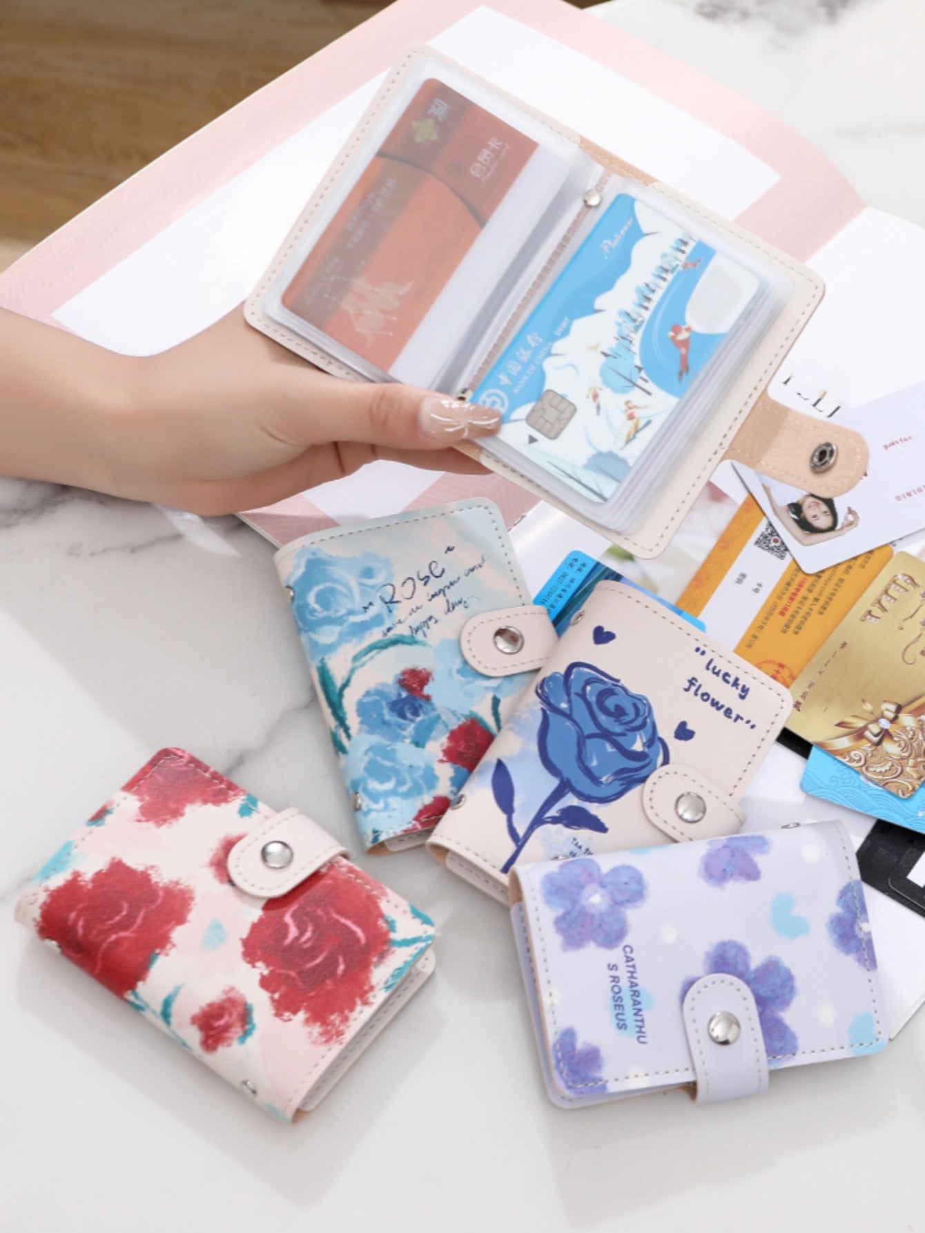 Pattern Female Compact Large Capacity Transparent Card Holder