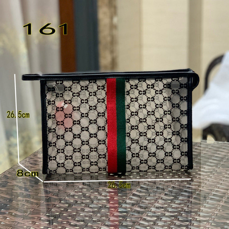 Flower Korean Style Large Capacity Mesh Flocking Cosmetic Bags