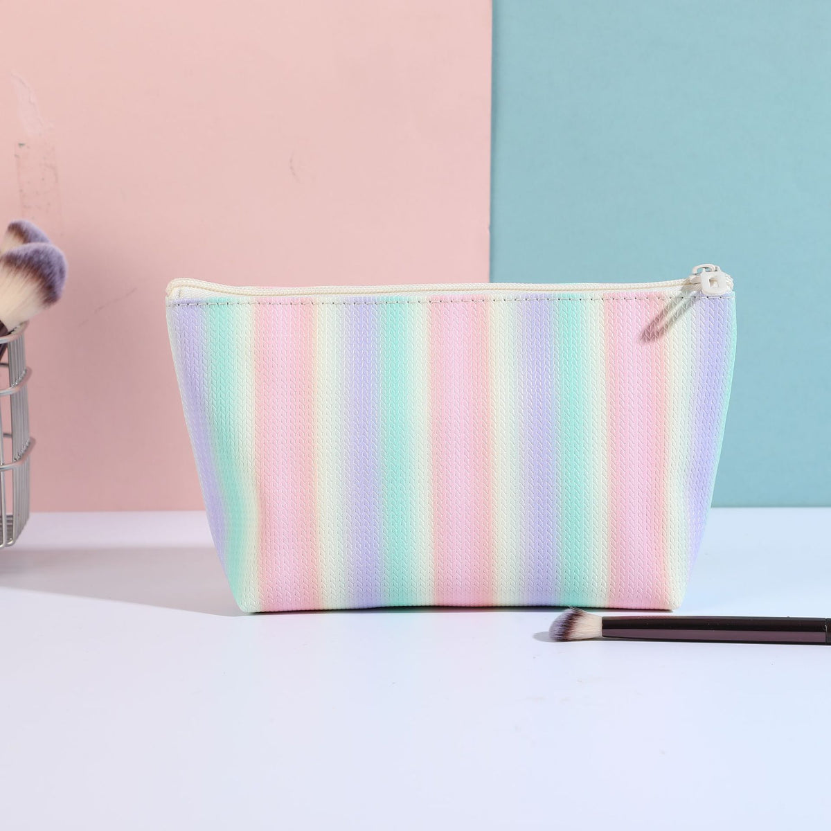 Transparent Striped Rainbow Portable Storage Wash Bags