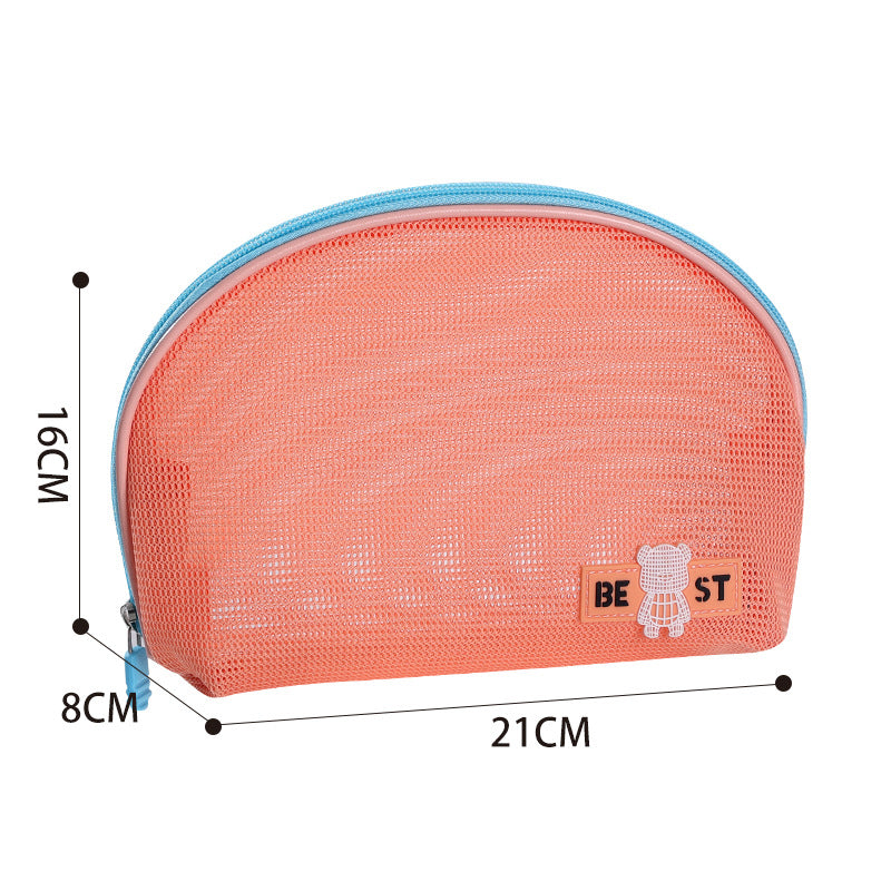 Holiday Semicircle Hand Mesh Storage Mini Large Capacity Cosmetic Bags