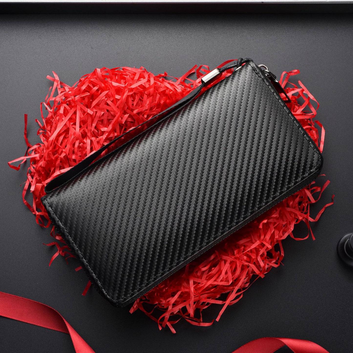 Men's Swiping Multiple Slots Carbon Fiber Men's Wallets