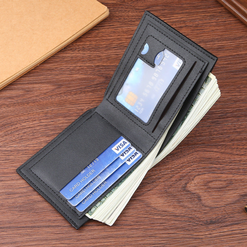 Men's Short Large Capacity Business Blue Soft Men's Wallets