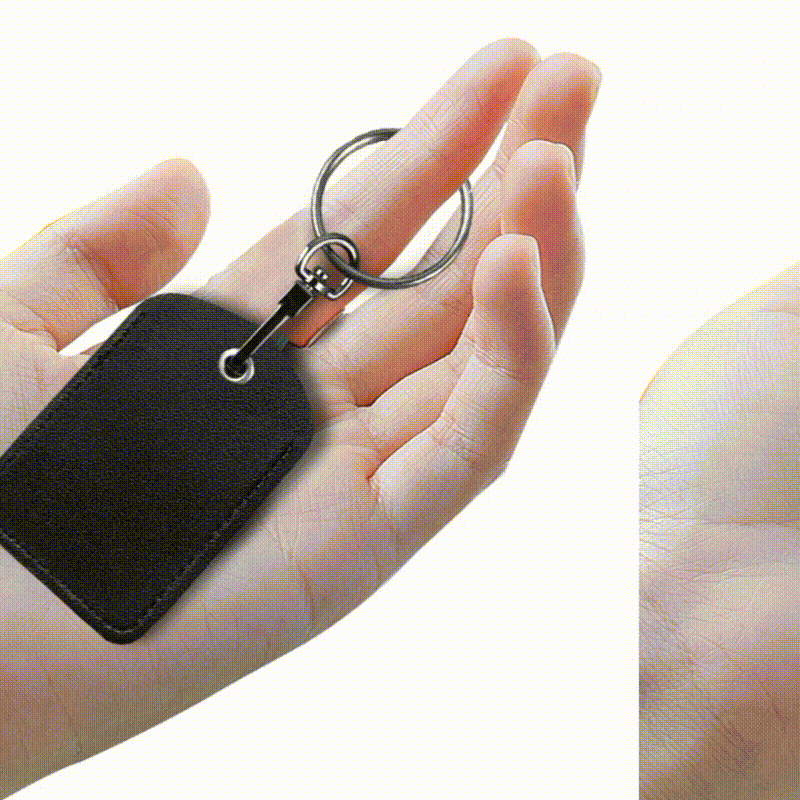 Drop-shaped Leather Property Community Induction Access Cover Card Holder