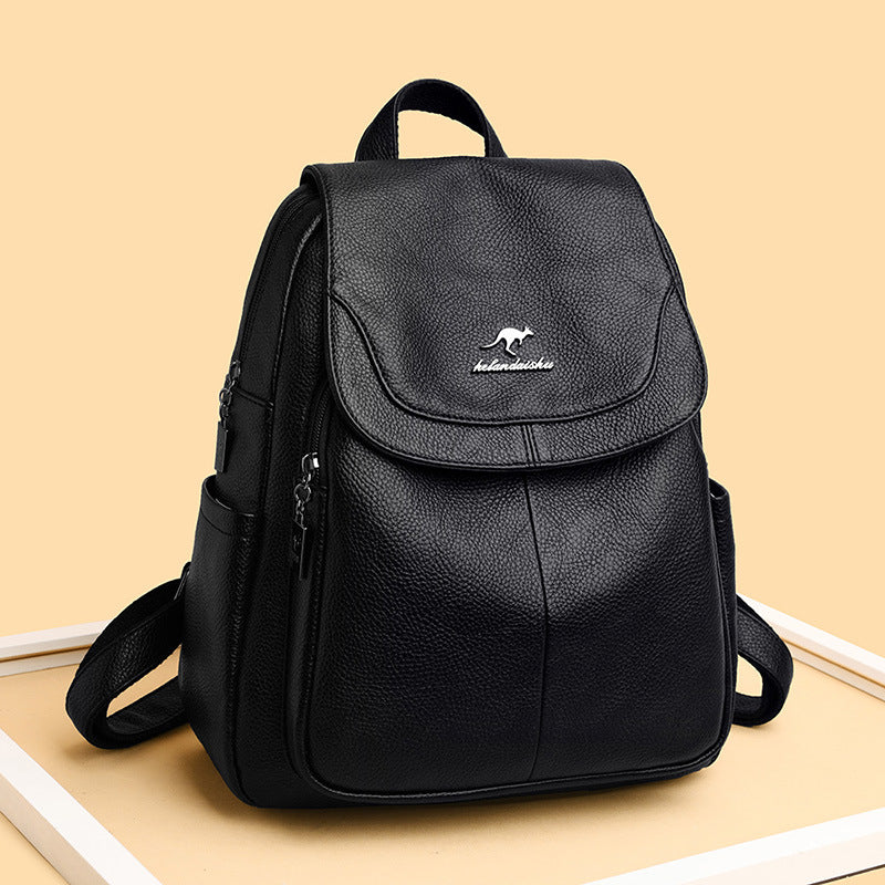 Female Versatile Large Capacity Soft Leather Backpacks