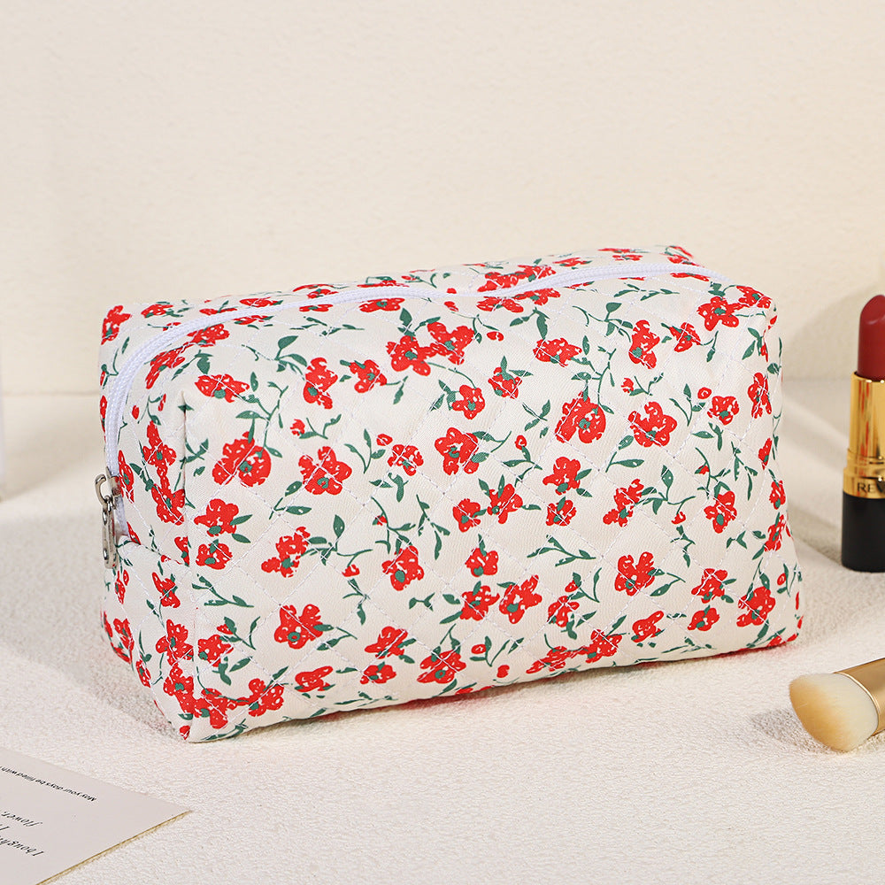 Fresh Floral Cosmetics Storage Exquisite Portable Business Makeup Bag