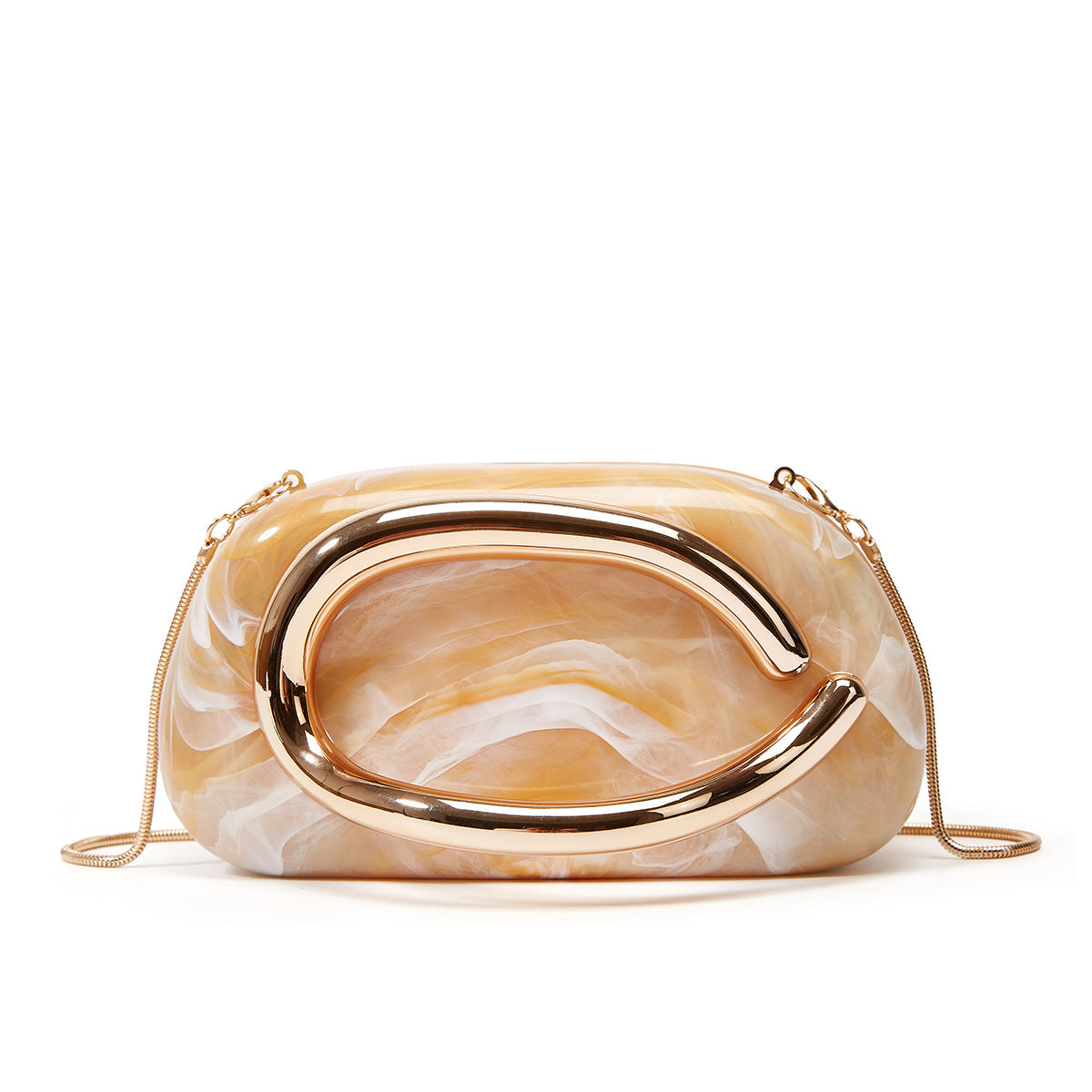 Women's Metal Clutch Box Details Decorative Personality Design Mini Women's Messenger Bag