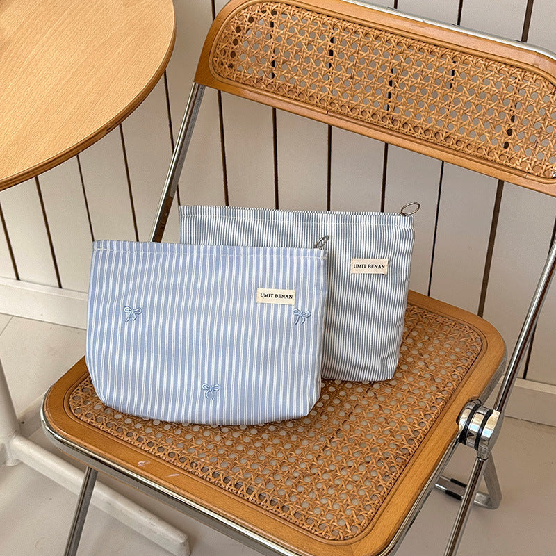 Bowknot Storage Essential Liner Female Large Capacity Portable Cosmetics Makeup Bag