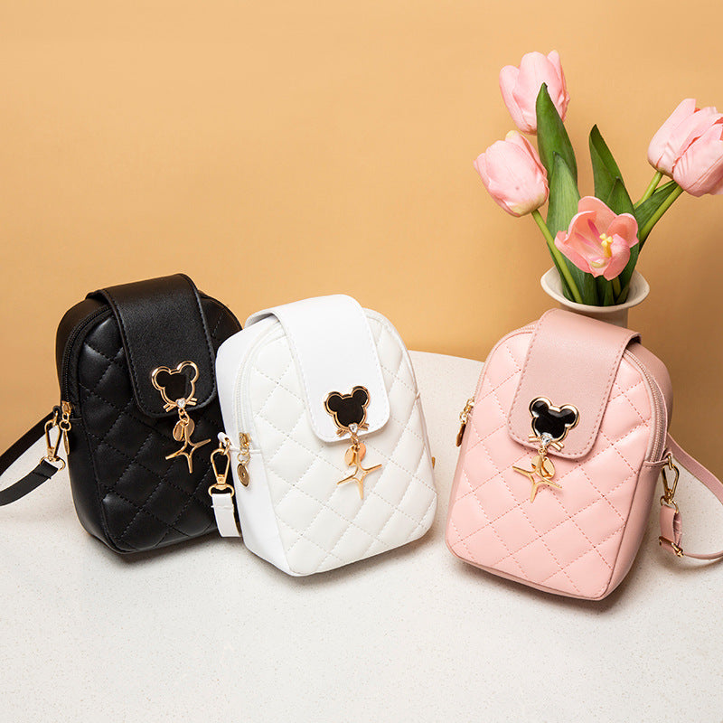 Women's Rhombus Chain Trendy Fashion Pouches Mobile Female Bags
