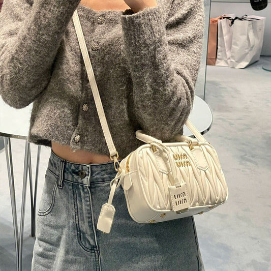 Trendy Women's Design High-grade Pleated Boston Crossbody Bags