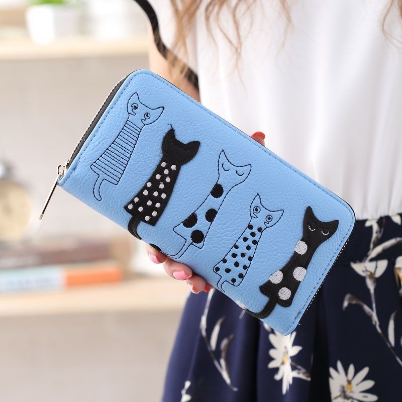 Women's Fashion Cartoon Large Capacity Long Zip Korean Clutch Bags