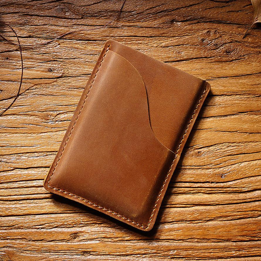 Crazy Horse Leather Simple Change Multifunctional Card Holder