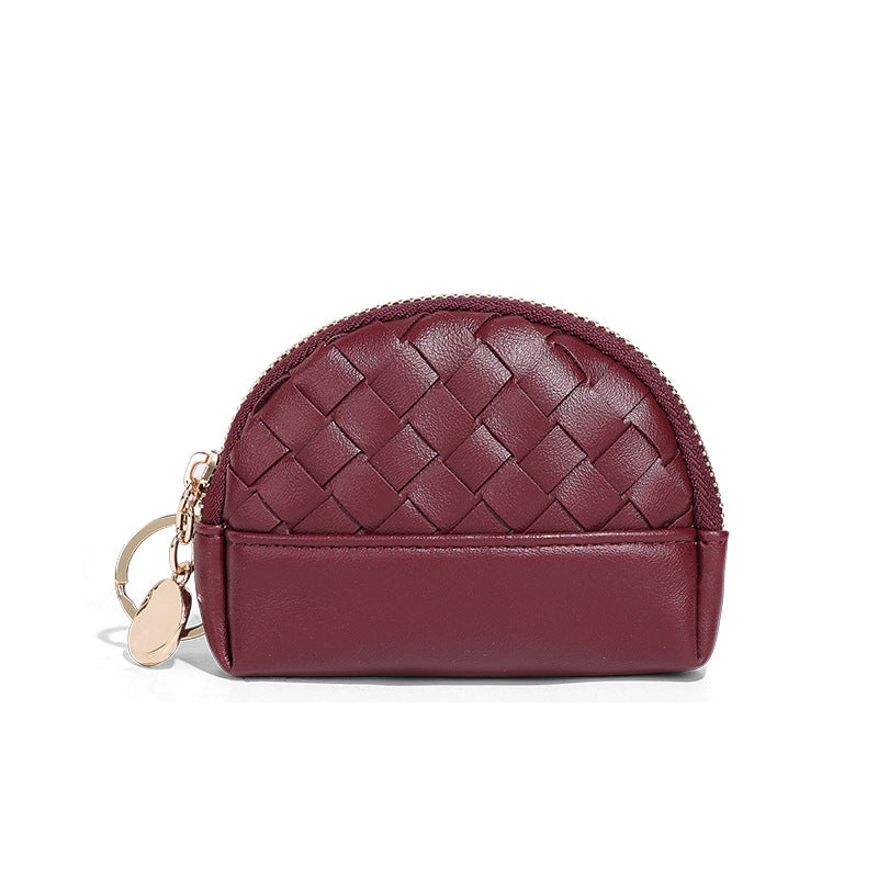 Creative Women's Hand-woven Simple Leather Zipper Ladies Wallet