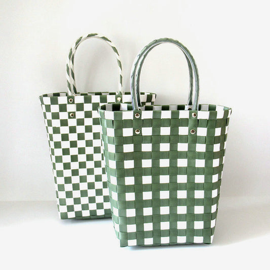 Women's Plastic Woven Knitted Basket Handmade Decorative Creative Handbags
