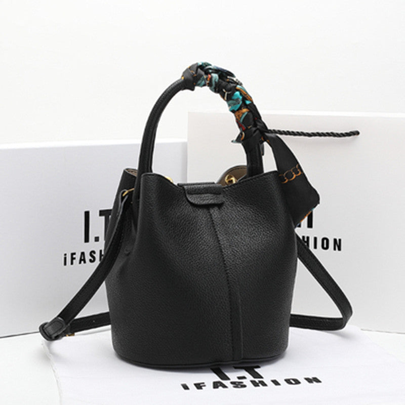 Women's Leather Portable Vegetable Basket High-grade Large Handbags