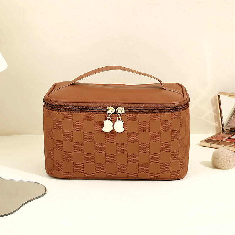 Women's High-grade Chessboard Storage Waterproof Portable Makeup Bag