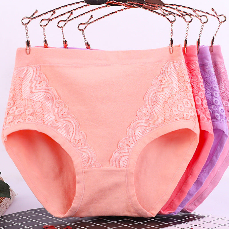 Women's Fat Comfortable Lace Mother Triangle Shorts Panties