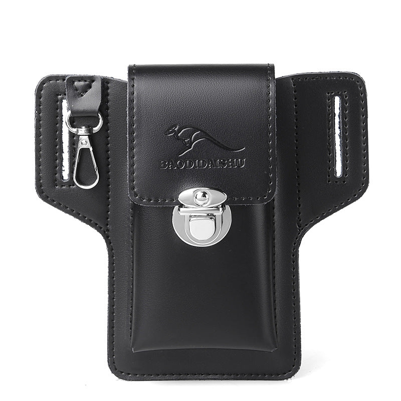 Popular Men's Cattle Leather Mobile Summer Men's Waist Packs