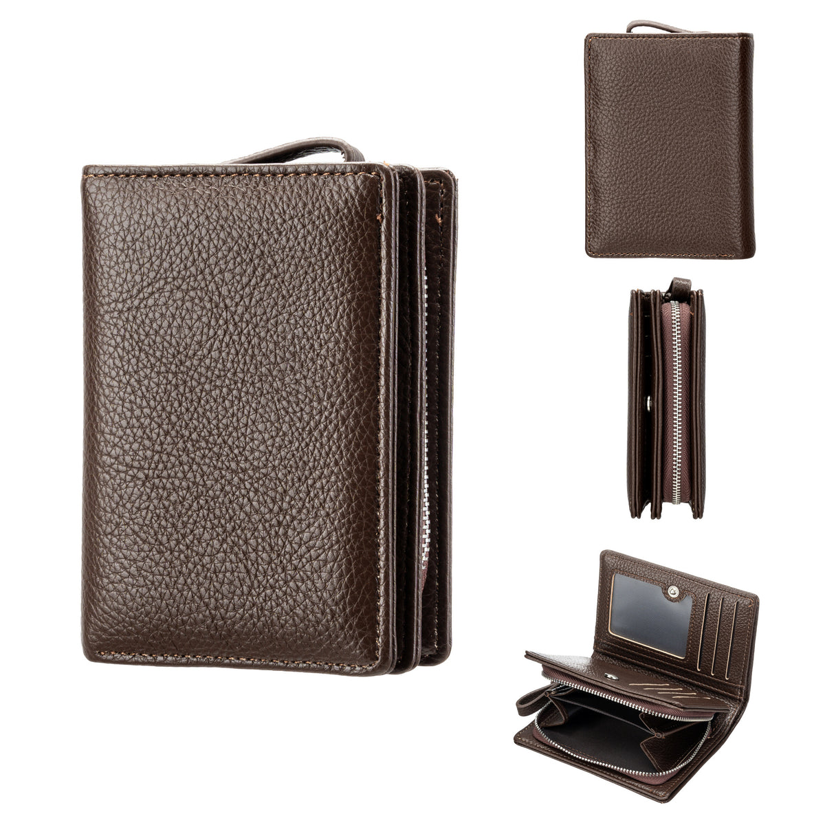 Women's Color Lychee Pattern Multiple Slots Soft Leather Ladies Wallet