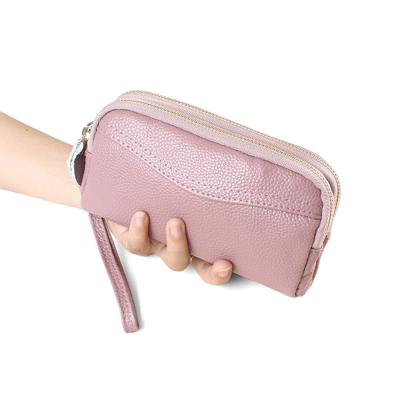 Women's Long High-grade Large Capacity Fashion Leather Double Zip Ladies Wallet