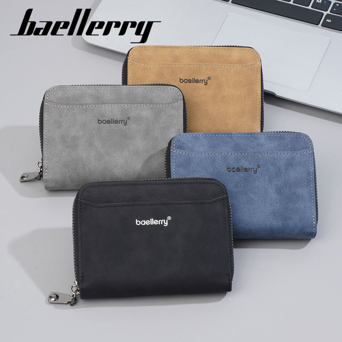 Men's Short High-grade Frosted Zipper Simple Leather Men's Wallet