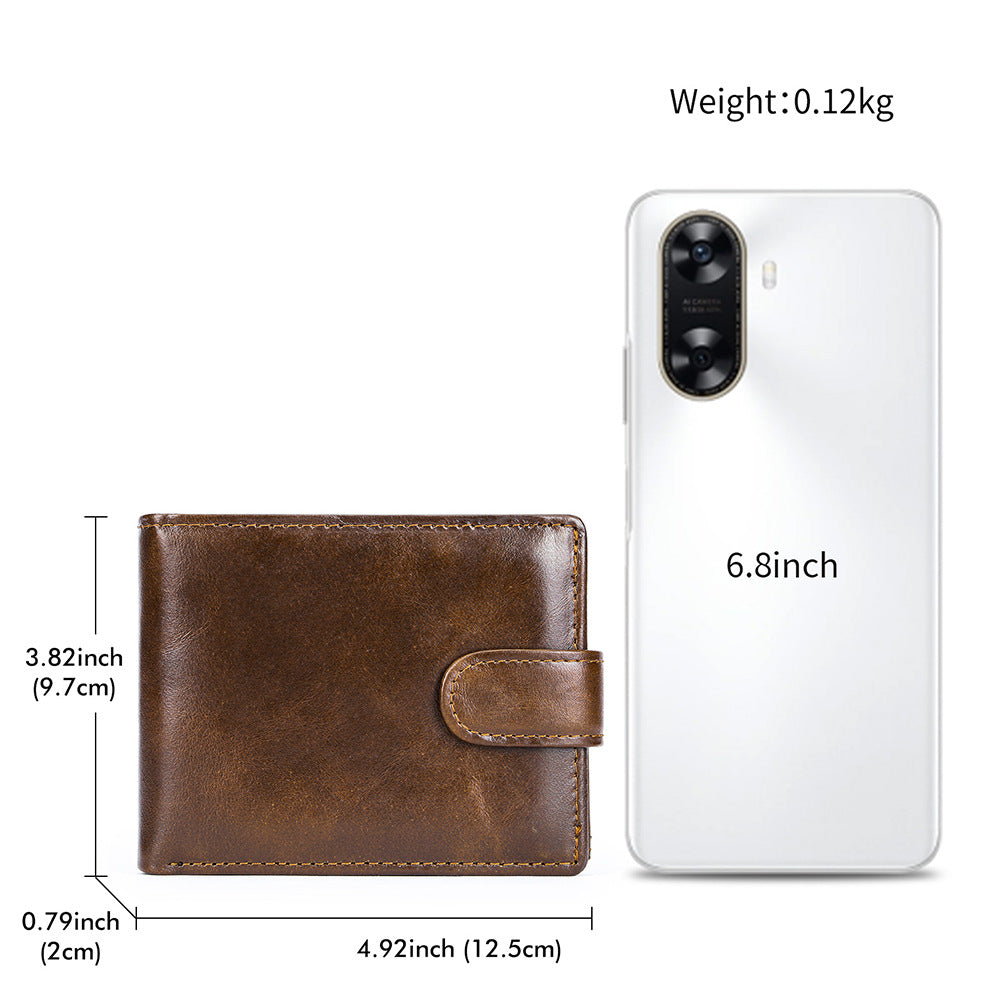 Men's Leather Short Cowhide Driving License High Sense Men's Wallet