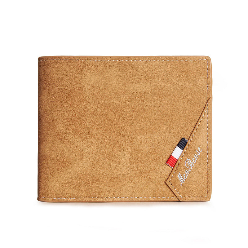 Men's Short Stitching Horizontal Large Capacity Frosted Men's Wallets