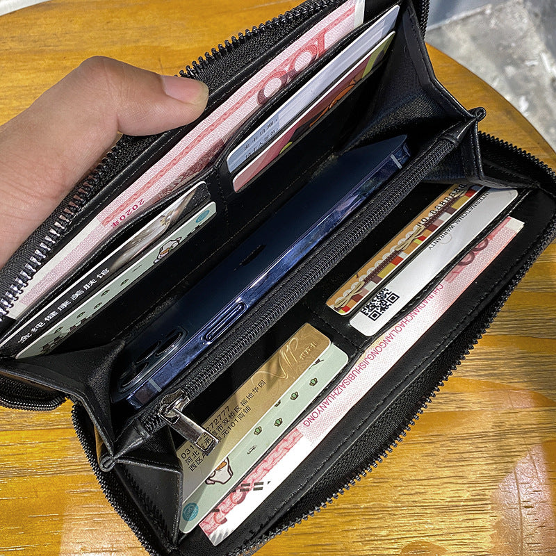 Men's Plaid Long Trendy Fashion Pattern Personalized Men's Wallets
