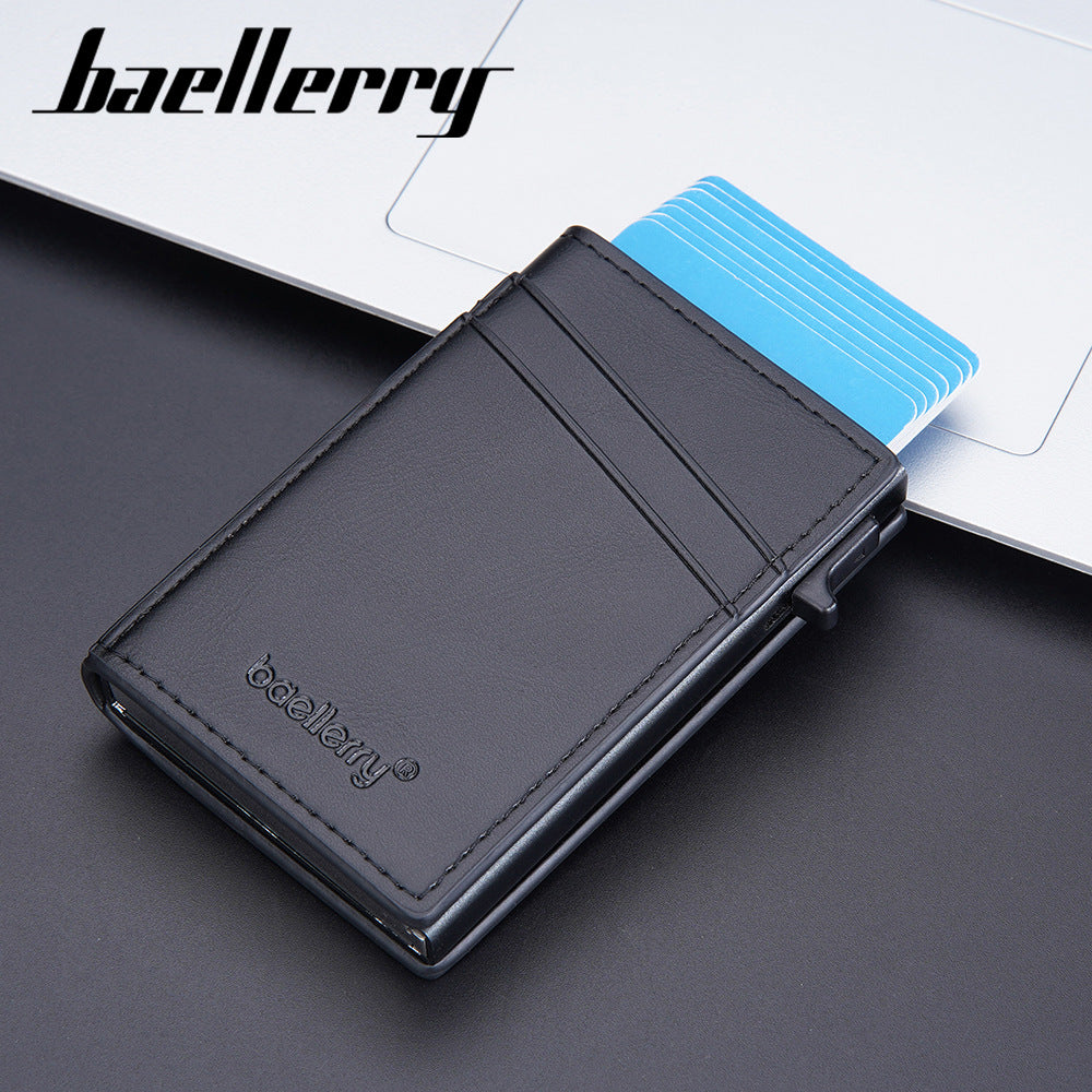 Men's Simple Side Push Aluminum Box Clamp Card Holder
