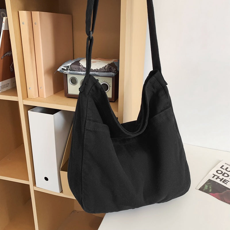 Washed Canvas Simple Retro Female College Bags