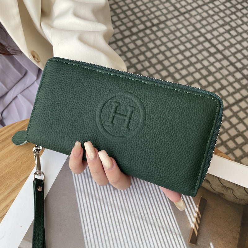 Women's Simple Fashion Long First Layer Cowhide Ladies Wallet