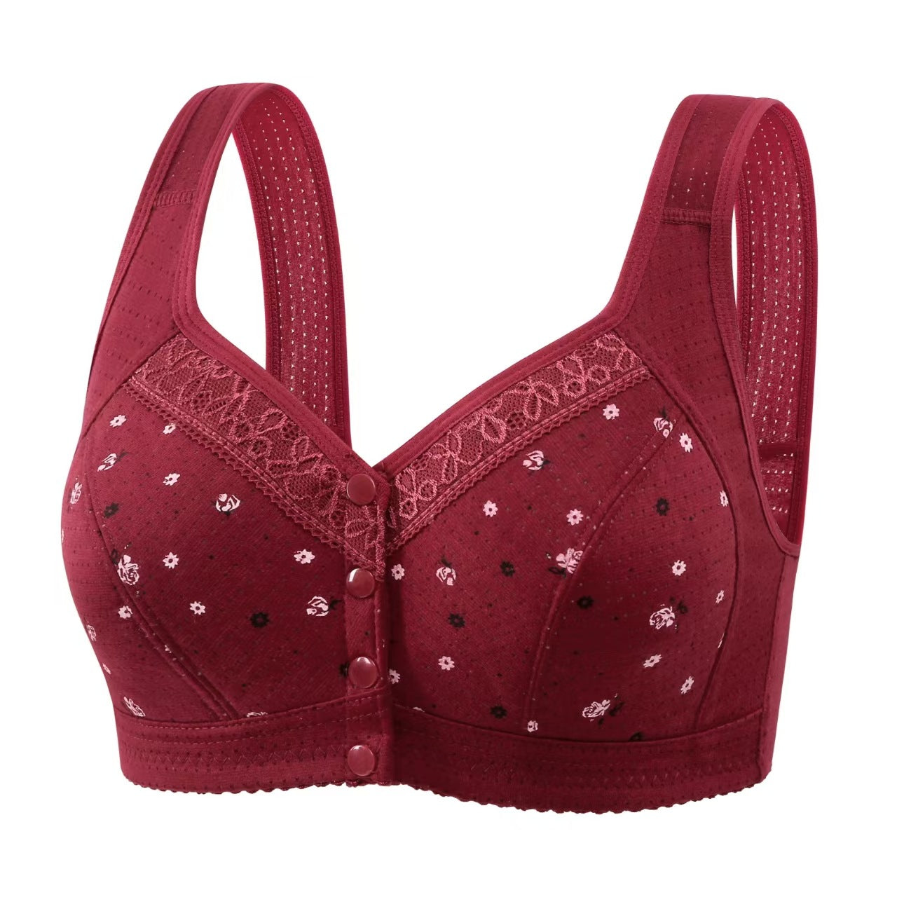 Women's Wireless Front Button Underwear Soft Cotton Everyday Bras