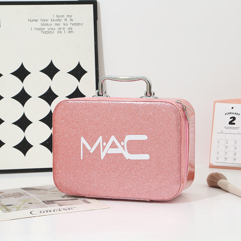 Children's Large Capacity Portable Glittering Powder Lettered Makeup Bag