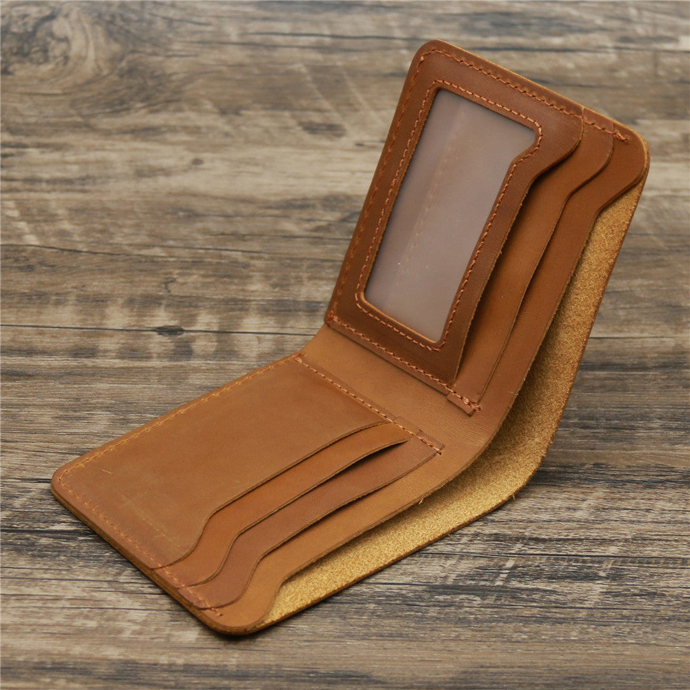 Men's Crazy Horse Leather Genuine Simple Retro Card Holder