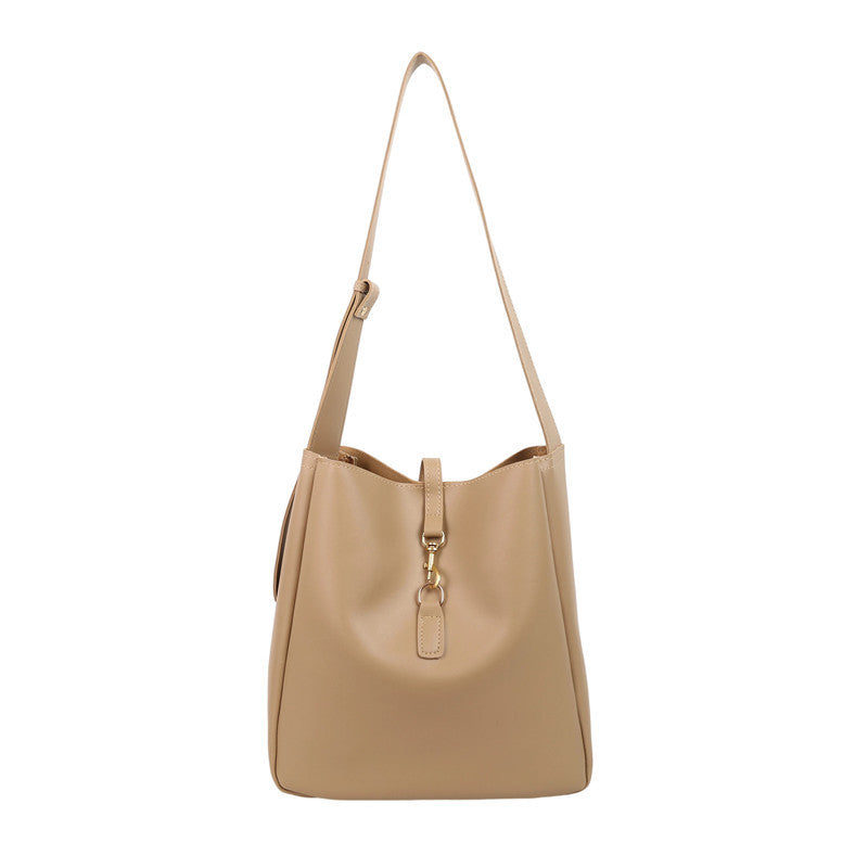 Women's Soft Leather Summer Texture Western Style Trendy Retro Bucket Bags